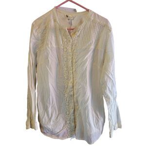 Krazy Kat Button Front Top XXL Womens Plus Size Long Sleeve White Classic